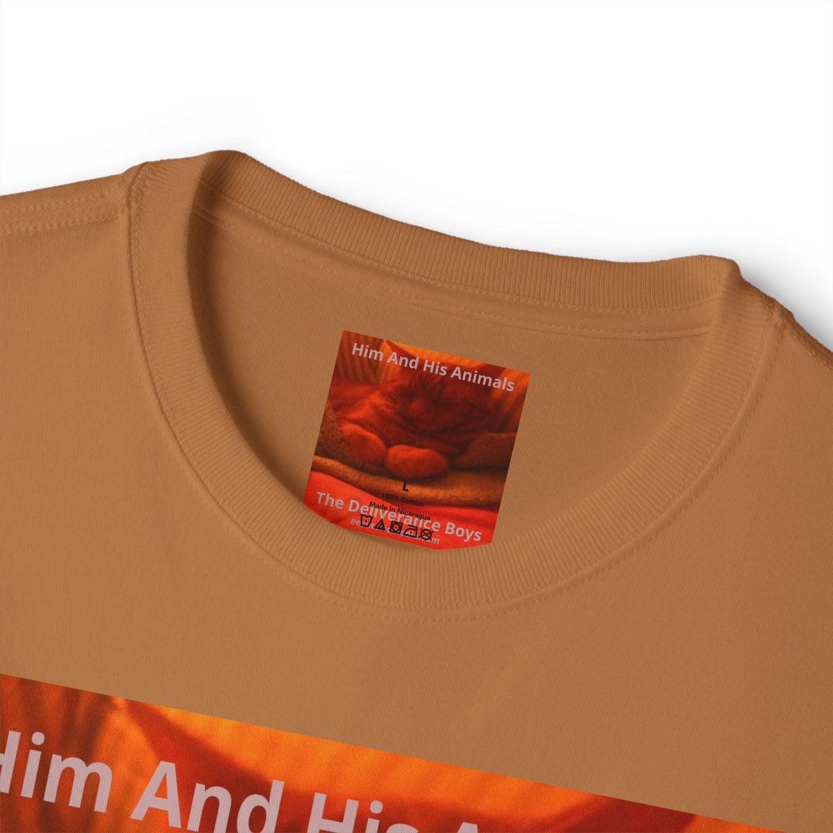 'Him And His Animals' (The Deliverance Boys) Surreal Cat Graphic Oversize T-Shirt