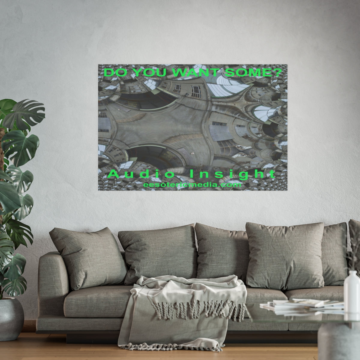 Large 'Do You Want Some?' (Audio Insight) Abstract Architectural Kaleidoscope Art Print 60"x40" (150cm x 100cm)