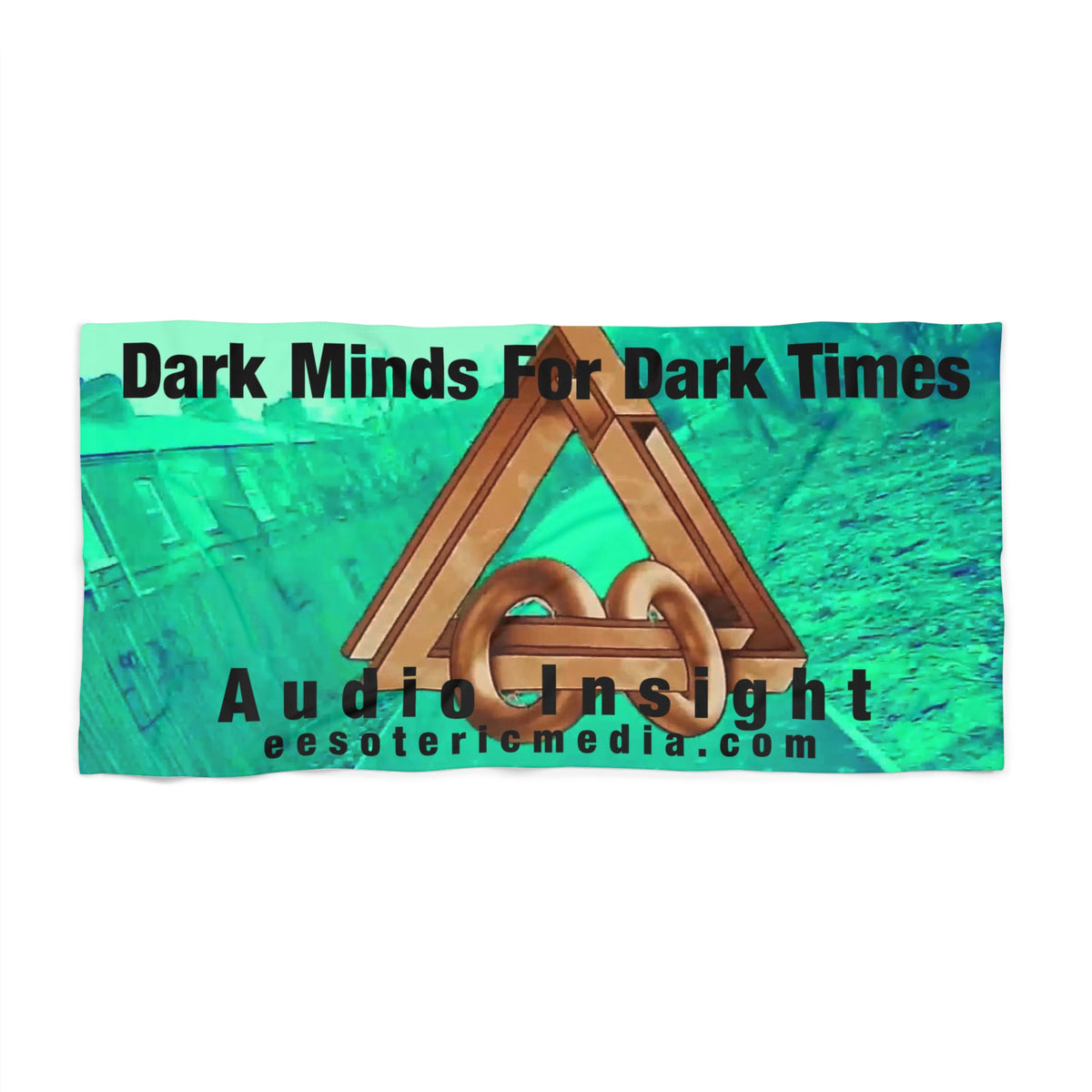 'Dark Minds For Dark Times' (Audio Insight) Futuristic Sc-fi Symbol Graphic Beach Towel 60"x30" (150cm x 75cm)