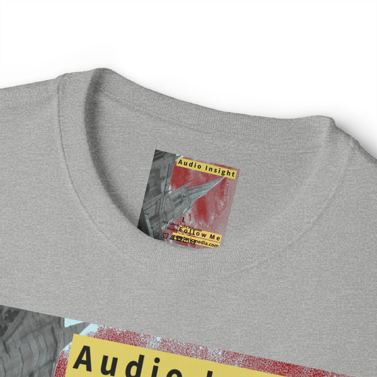 „Follow Me" (Audio Insight) Wetterfestes, raketenförmiges Turm-Design, übergroßes, kastiges T-Shirt