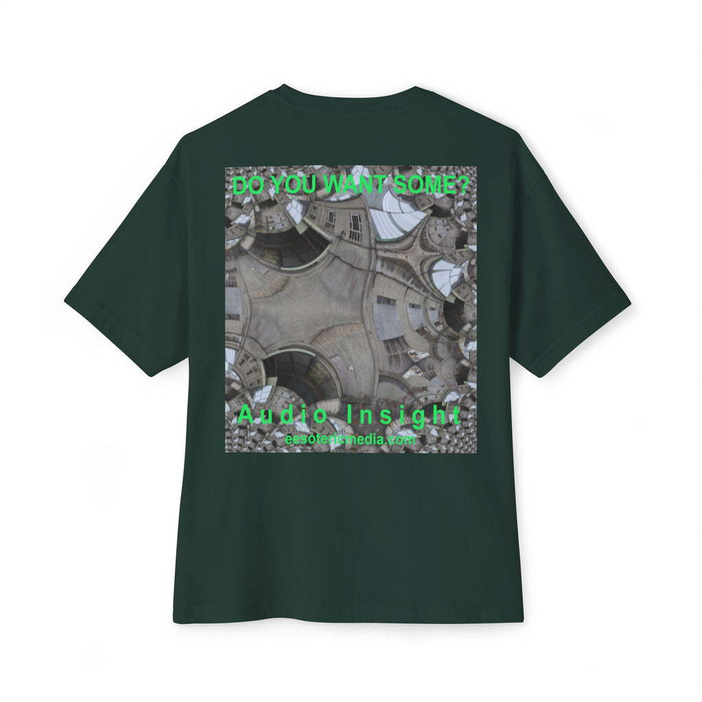 T-shirt oversize à coupe carrée avec graphisme artistique « Surreal Kaleidoscope » (Audio Insight) : « Do You Want Some? »