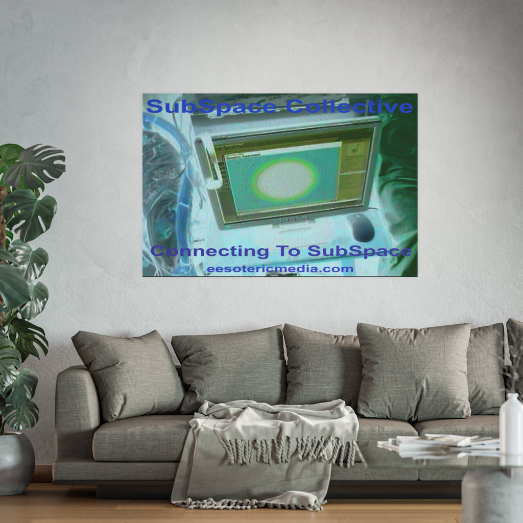 „Connecting To SubSpace“ (SubSpace Collective) Kunstposter im Retro Tech Stil, Großformat, 150 × 100 cm