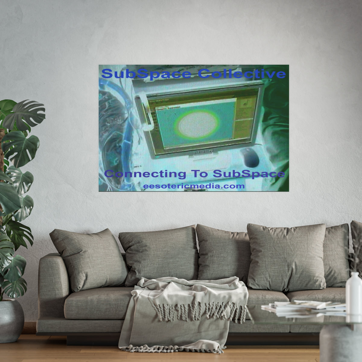 बड़े आकार का 'Connecting To SubSpace' (SubSpace Collective) रेट्रो टेक कला पोस्टर 60"x40" (150cm x 100cm)