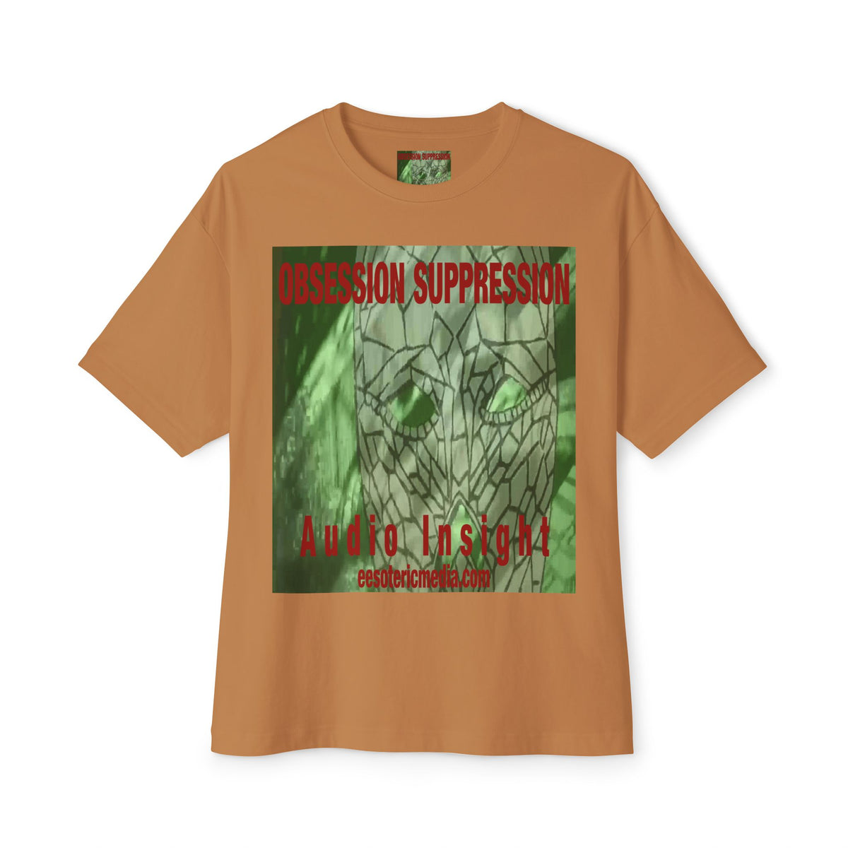 'Obsession Suppression' (Audio Insight) レトロSFスカル グラフィック オーバーサイズ ボックスTシャツ