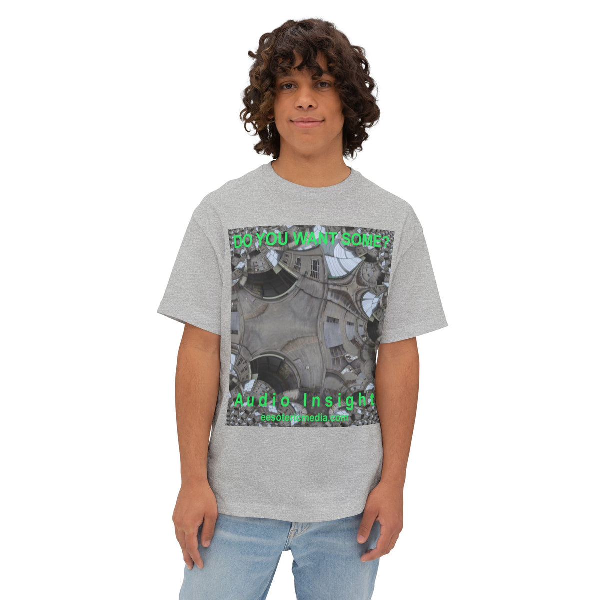 'Do You Want Some?' (Audio Insight) Surreal Kaleidoscope Art Graphic Oversize Boxy T‑Shirt