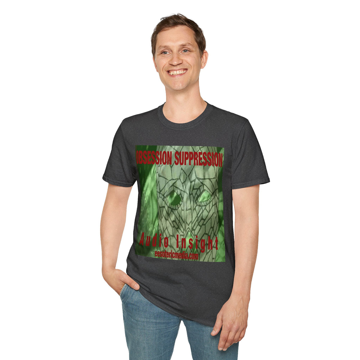 'Obsession Suppression (Audio Insight) Retro Sci-Fi Skull Graphic Softstyle T-Shirt