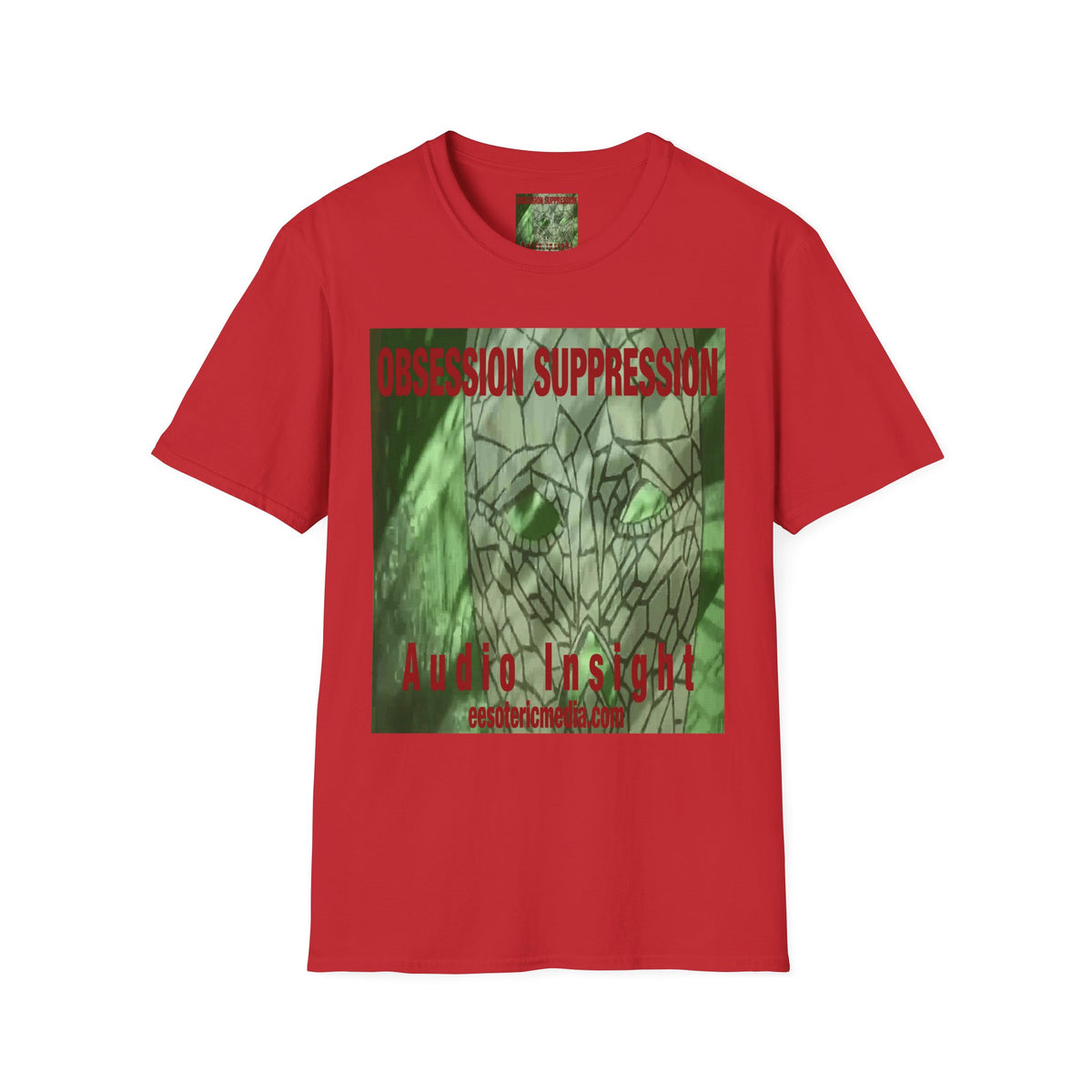 'Obsession Suppression' (Audio Insight) レトロSFスカル グラフィック ソフトスタイル Tシャツ