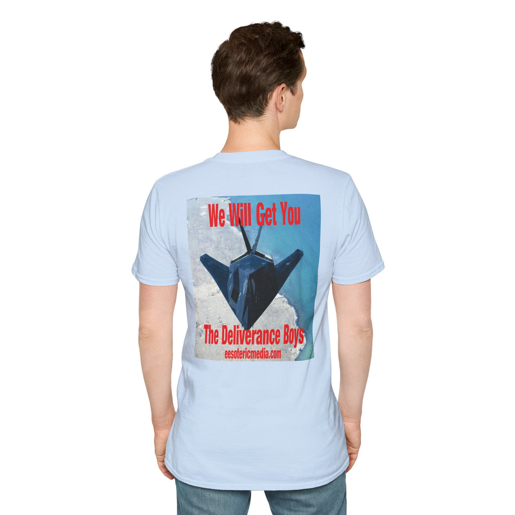 'We Will Get You' (The Deliverance Boys) Stealth Fighter Jet Softstyle Graphic T-Shirt