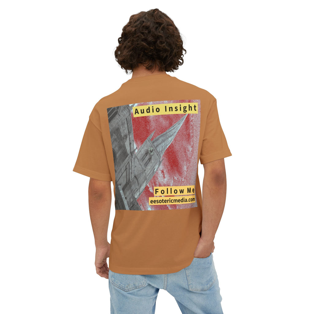 „Follow Me" (Audio Insight) Wetterfestes, raketenförmiges Turm-Design, übergroßes, kastiges T-Shirt