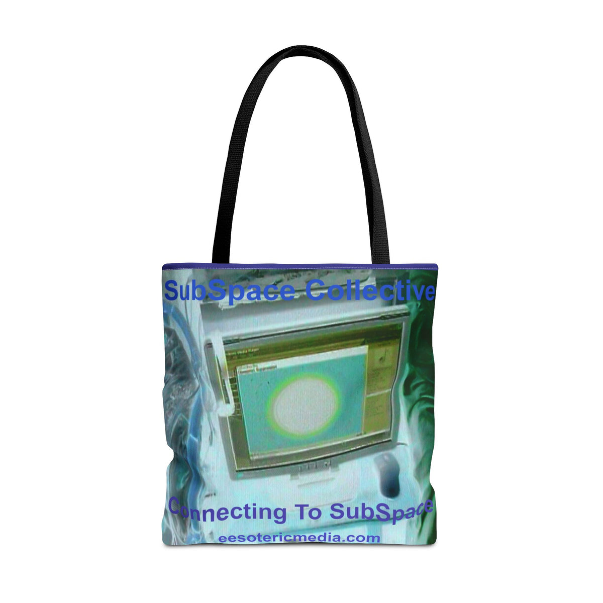'Connecting to SubSpace' (SubSpace Collective) Retro Tech Art Tote Bag 18"x18" (45cm x 45cm)