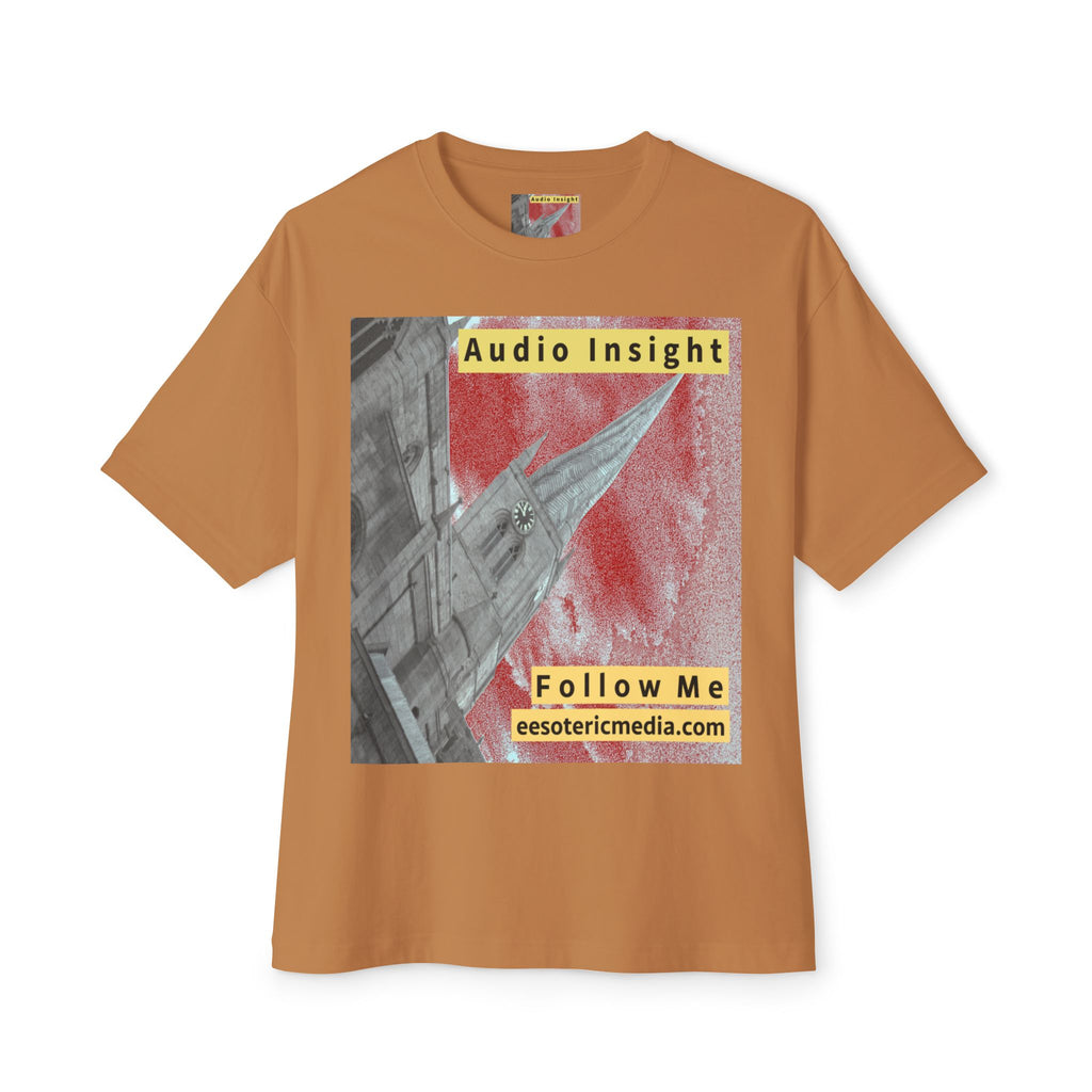 „Follow Me" (Audio Insight) Wetterfestes, raketenförmiges Turm-Design, übergroßes, kastiges T-Shirt