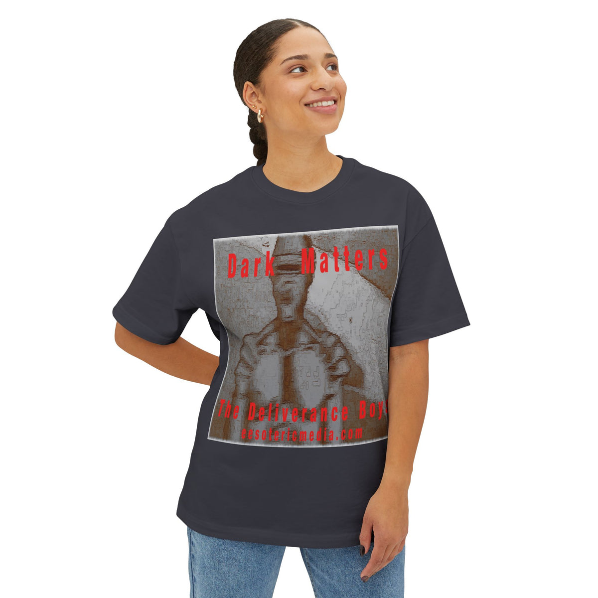 „Dark Matters“ (The Deliverance Boys) Retro-Sci-Fi-Roboter-Grafik-T-Shirt in Oversize-Passform