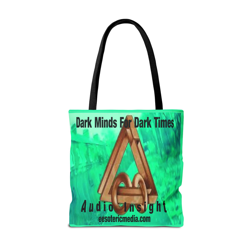 'Dark Minds For Dark Times' (Audio Insight) Futuristic Logo Graphic Tote Bag 18"x18" (45cm x 45cm)