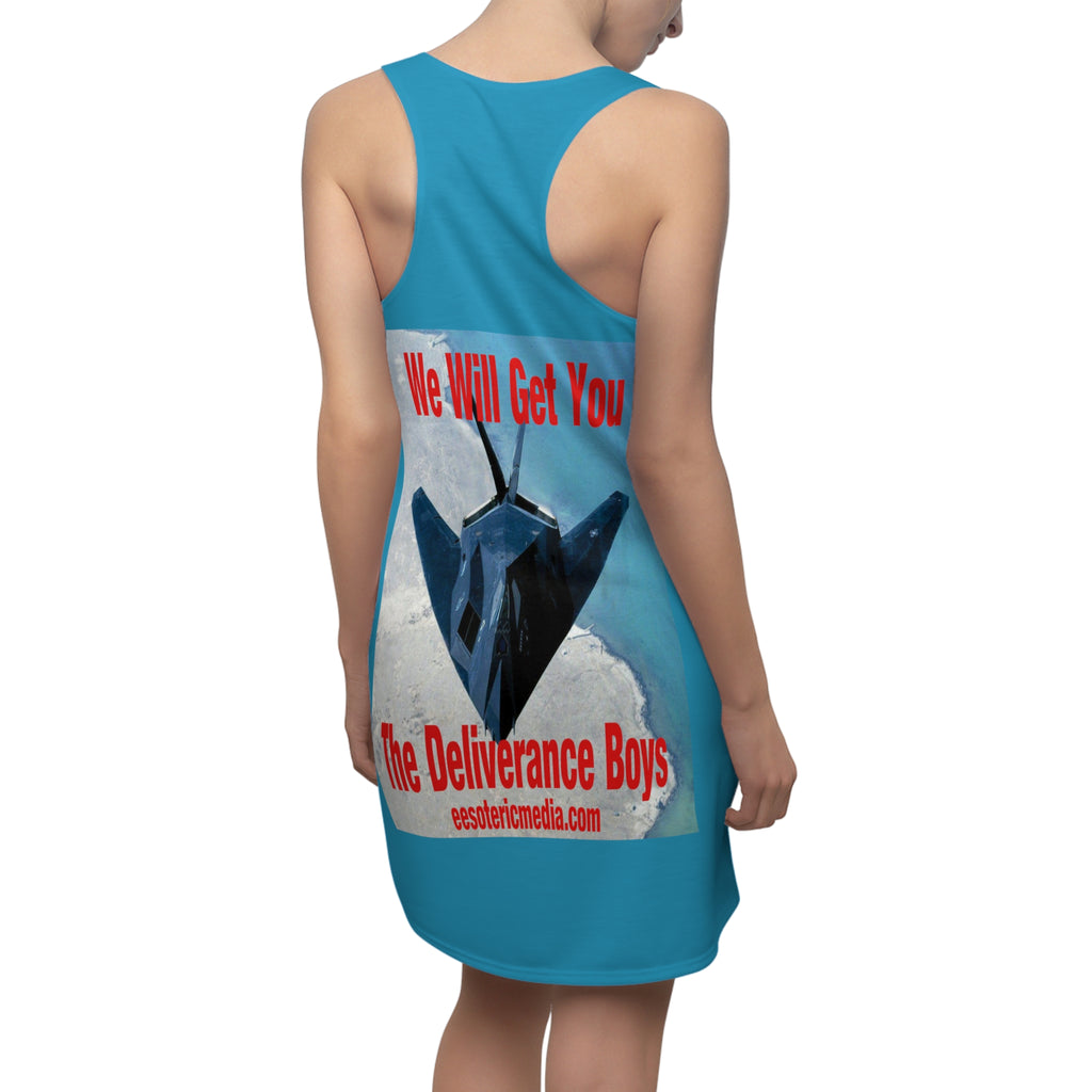 'We Will Get You' (The Deliverance Boys) Vestido Deportivo Gráfico de Caza Stealth con Espalda Cruzada
