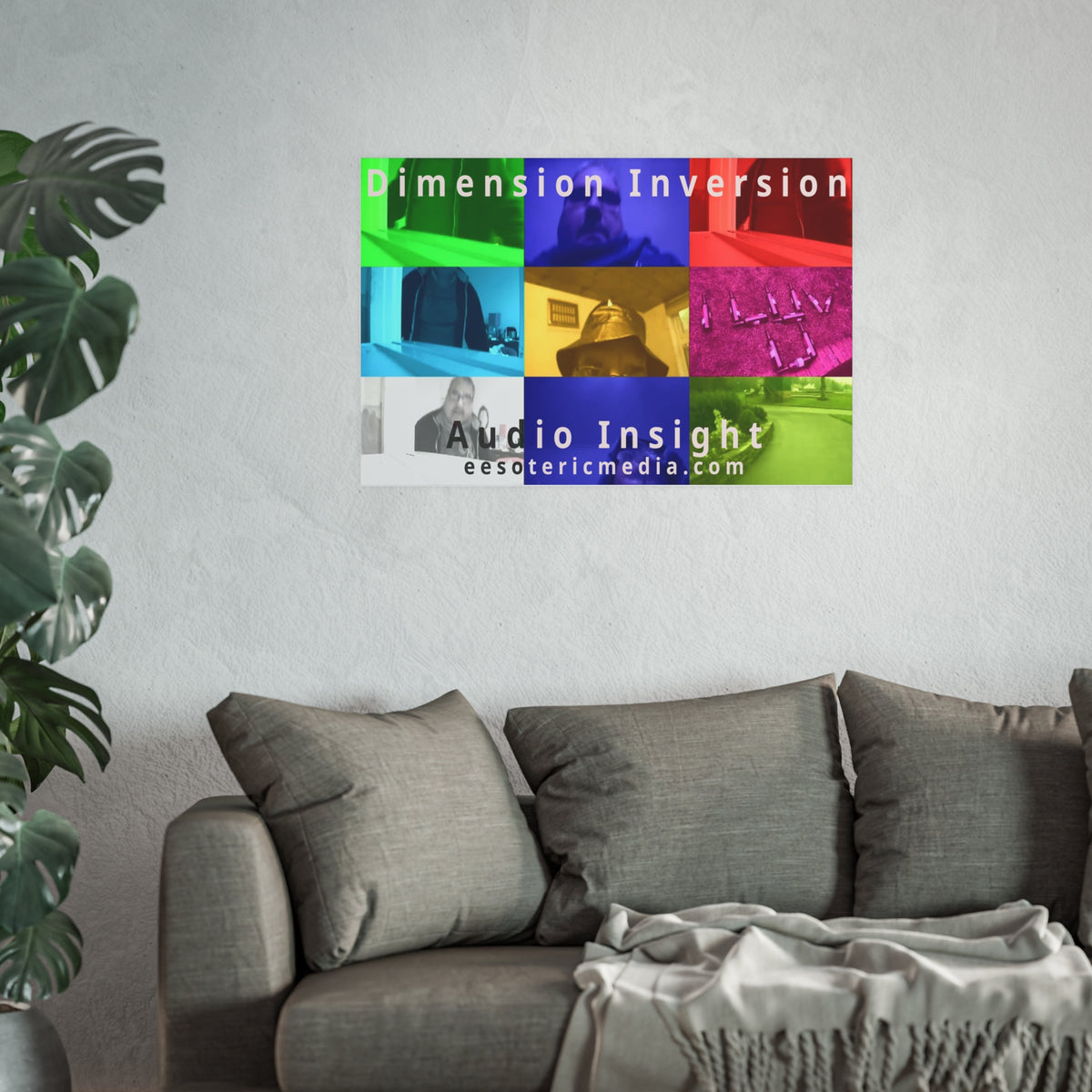 'Dimension Inversion' (Audio Insight) रंगीन कोलाज कला प्रिंट 36"x24" (90cm x 60cm)