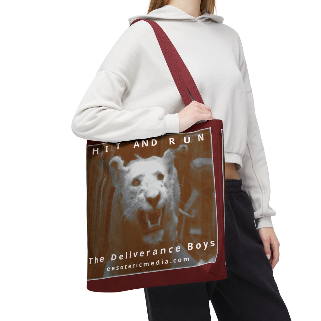 Grand sac fourre-tout graphique « Hit and Run » (The Deliverance Boys) White Lion, 45 cm x 45 cm