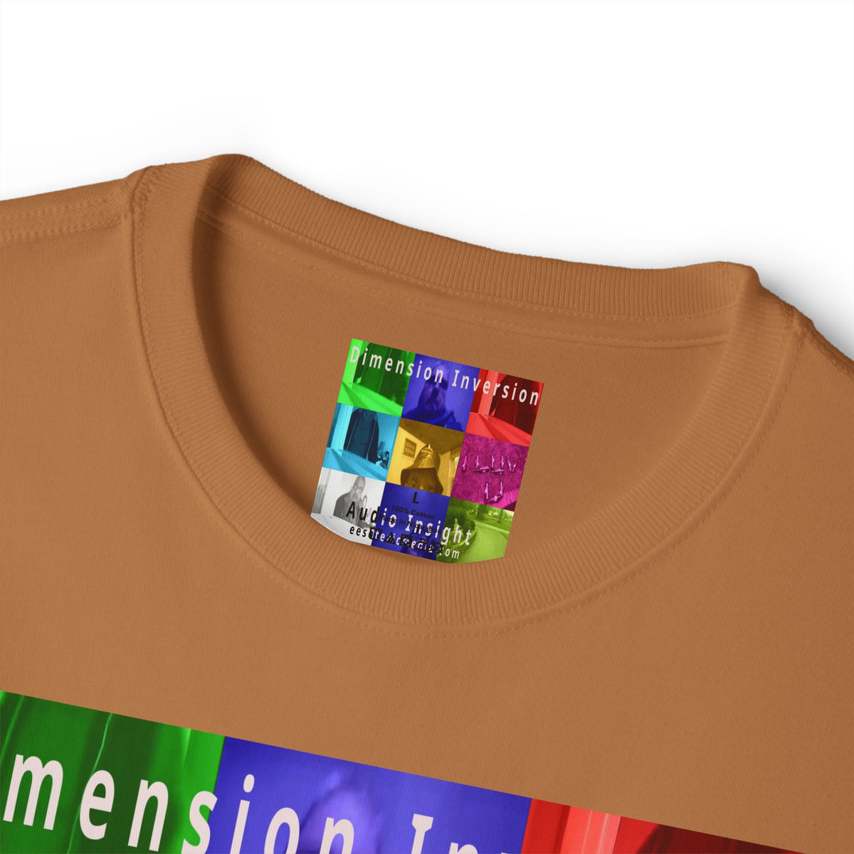 „Dimension Inversion" (Audio Insight) Buntes, surreales Collage-Grafik-T-Shirt in Oversize-Passform