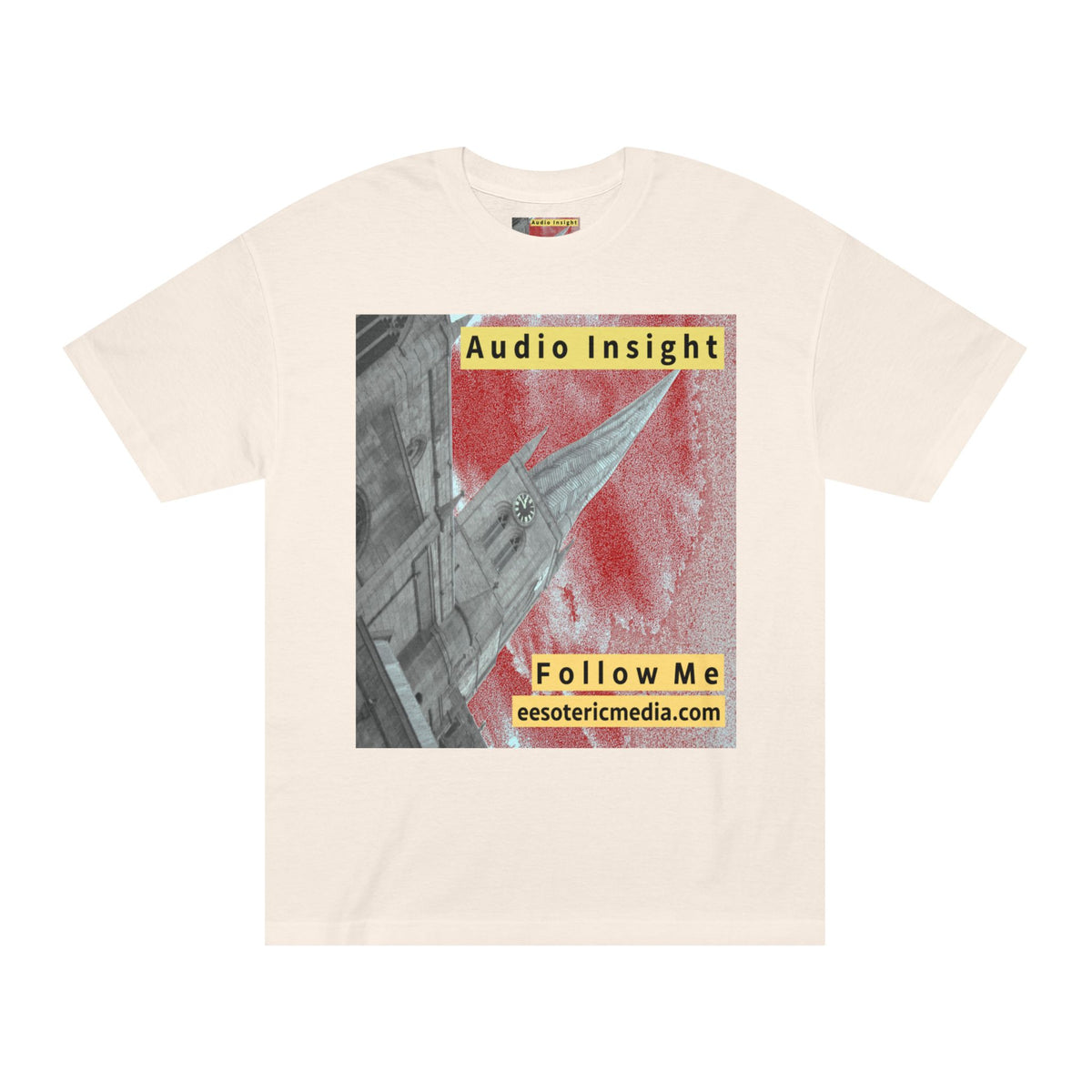 „Follow Me" (Audio Insight) Klassisches T-Shirt mit verwittertem, raketenförmigem Turm-Design