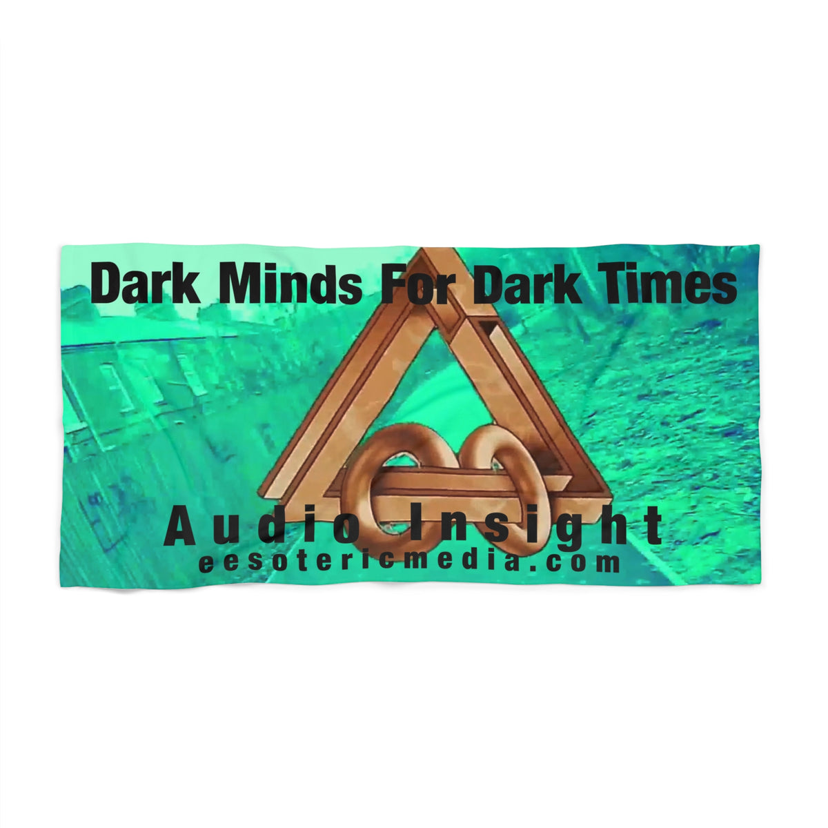 Large 'Dark Minds For Dark Times' (Audio Insight) Retro Abstract TV Design Beach Towel 72"x36" (180cm x 90cm)