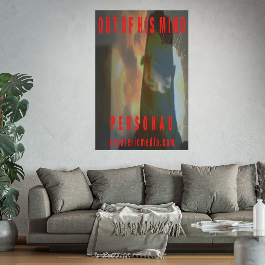 « Out of His Mind » (PersonaU) Impression artistique d’un personnage de milice sombre (grand format), 100 × 150 cm