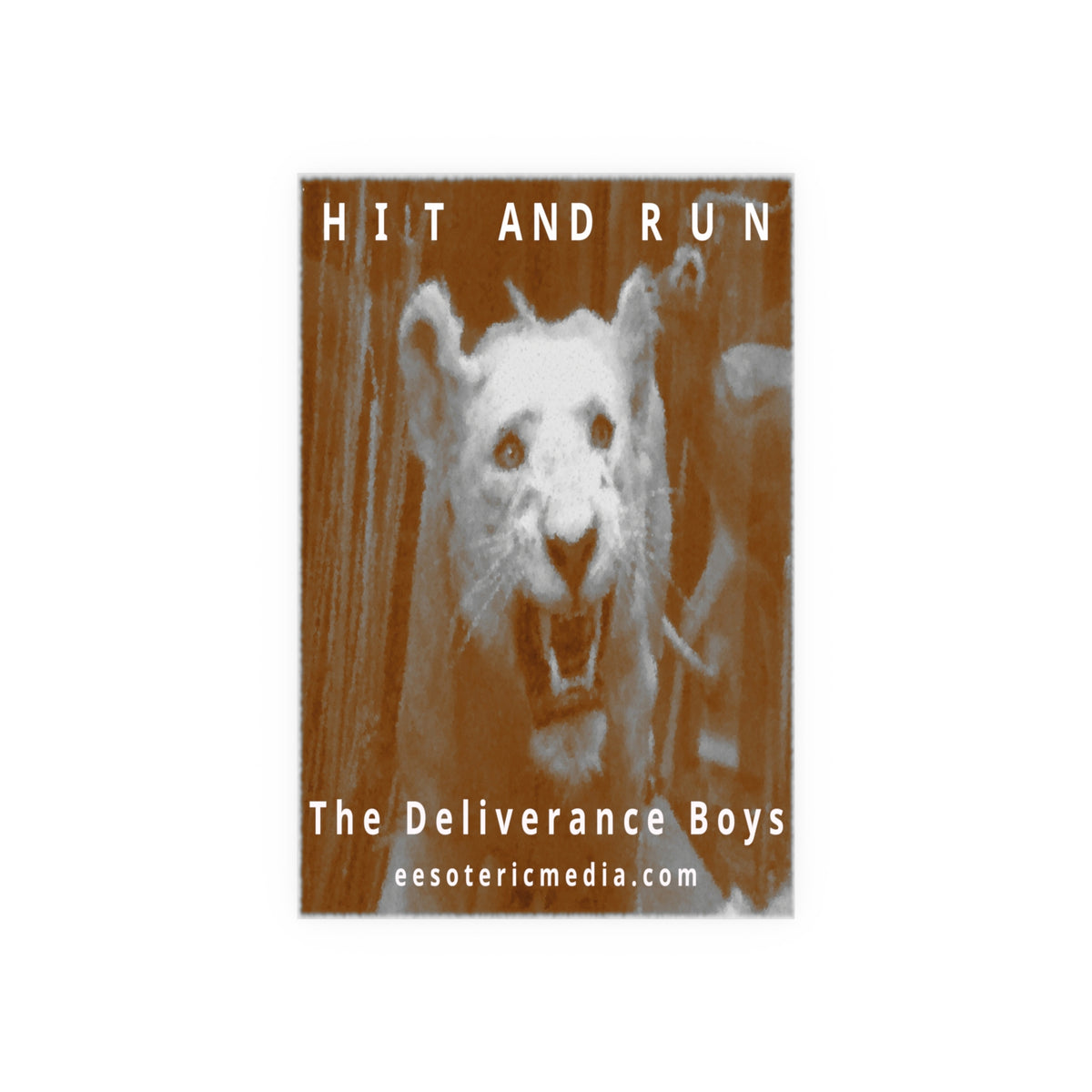 „Hit and Run“ (The Deliverance Boys) Kunstdruck mit einem weißen Löwen, 60 × 90 cm