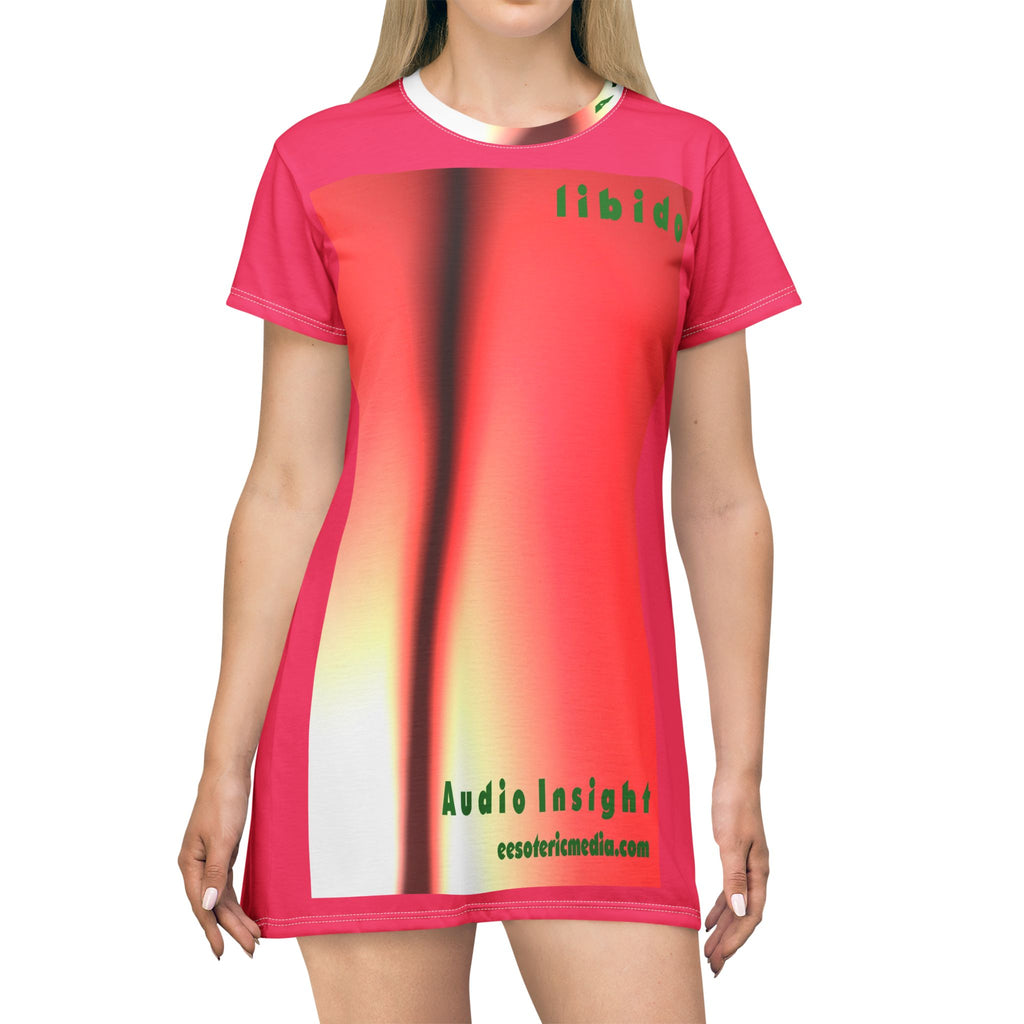 'Libido' (Audio Insight) Vestido Camiseta Gráfico de Remolinos Surrealistas