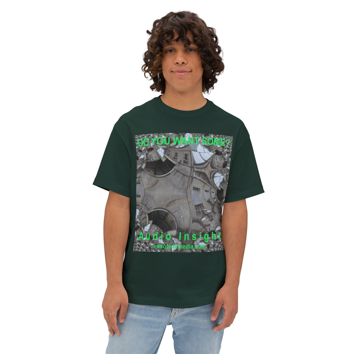'Do You Want Some?' (Audio Insight) Surreal Kaleidoscope Art Graphic Oversize Boxy T‑Shirt