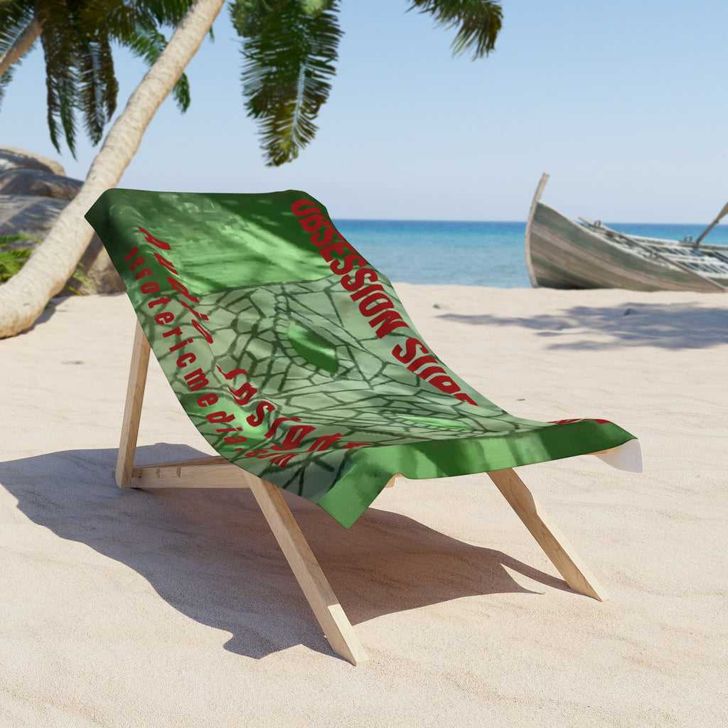 'Obsession Suppression' (Audio Insight) Sci-fi Graphic Beach Towel 60"x30" (150cm x 75cm)