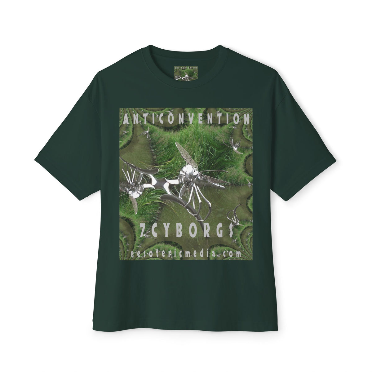 „Anticonvention" (7Cyborgs} Sci-Fi Libellen-Cyborg Design Grafik Oversize Boxy T-Shirt