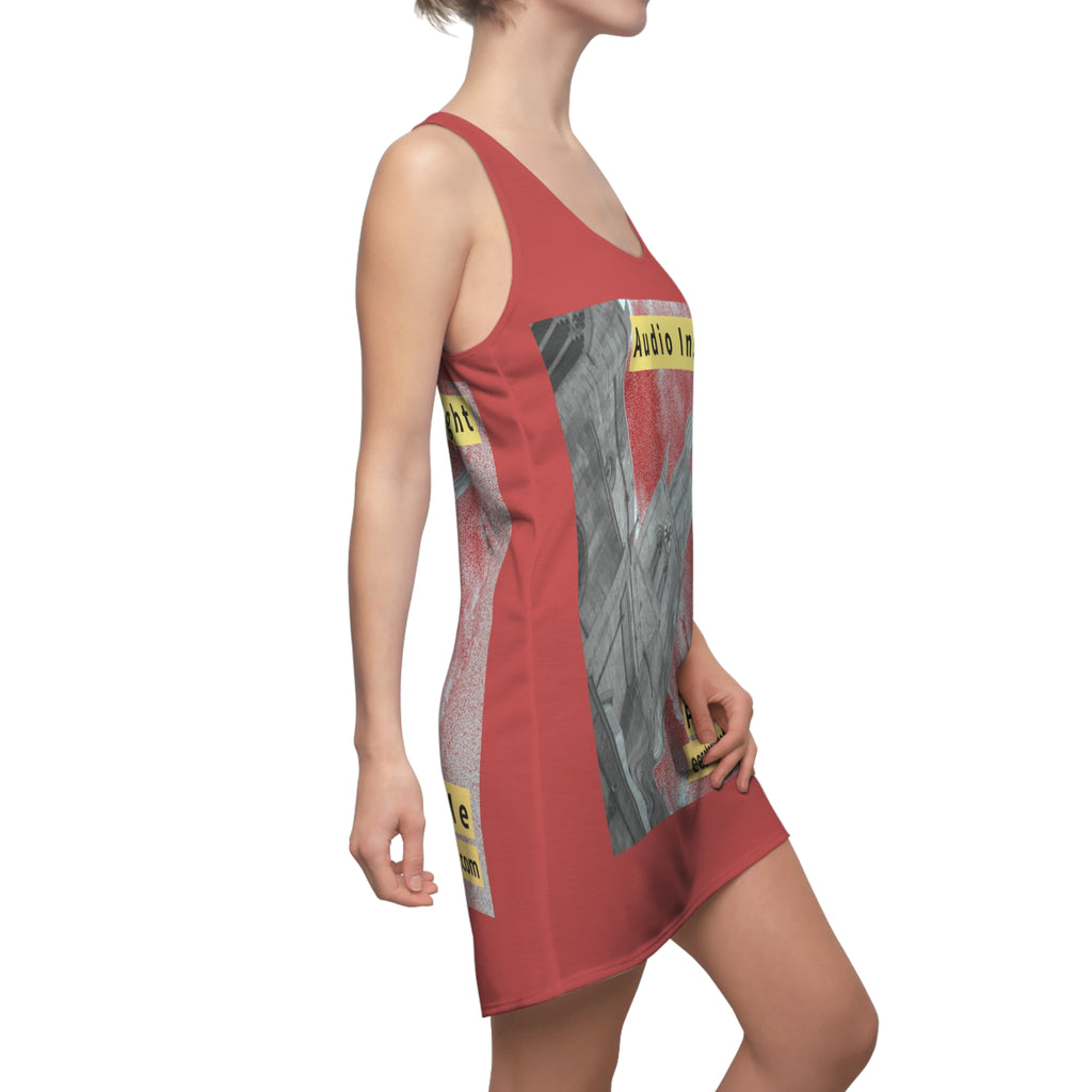 'Follow Me' (Audio Insight) Weathered Rocket-Shaped Spire Design Cut & Sew Racerback Dress