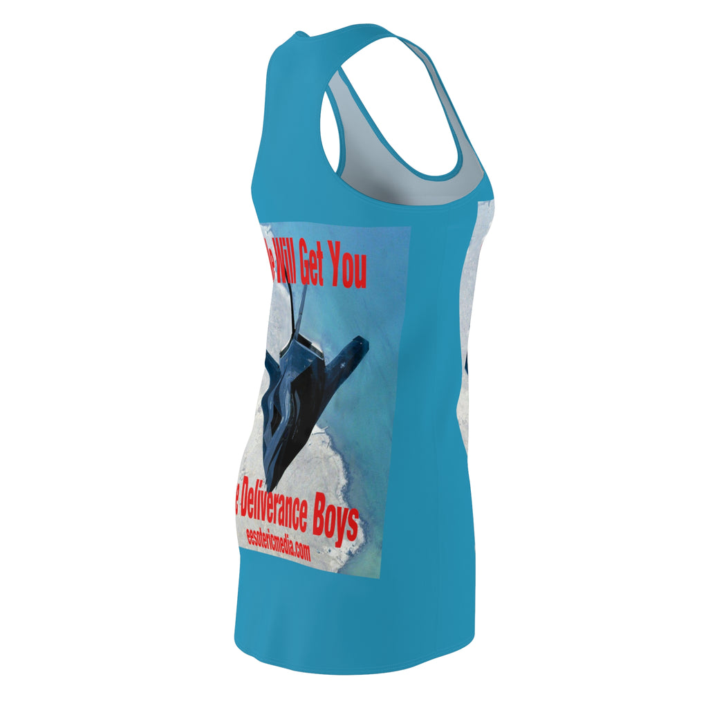 'We Will Get You' (The Deliverance Boys) Vestido Deportivo Gráfico de Caza Stealth con Espalda Cruzada