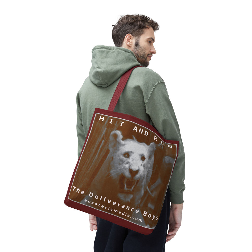 Grand sac fourre-tout graphique « Hit and Run » (The Deliverance Boys) White Lion, 45 cm x 45 cm