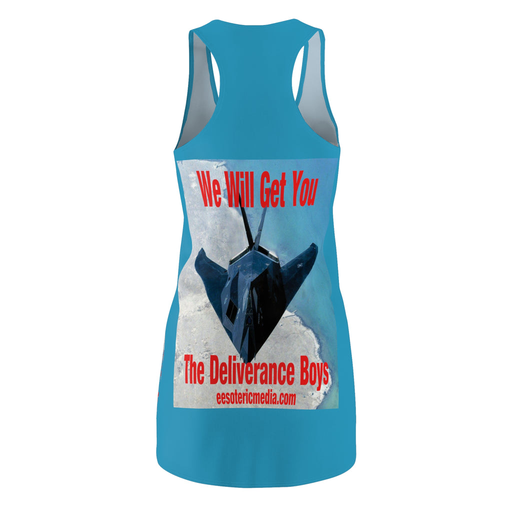 'We Will Get You' (The Deliverance Boys) Vestido Deportivo Gráfico de Caza Stealth con Espalda Cruzada