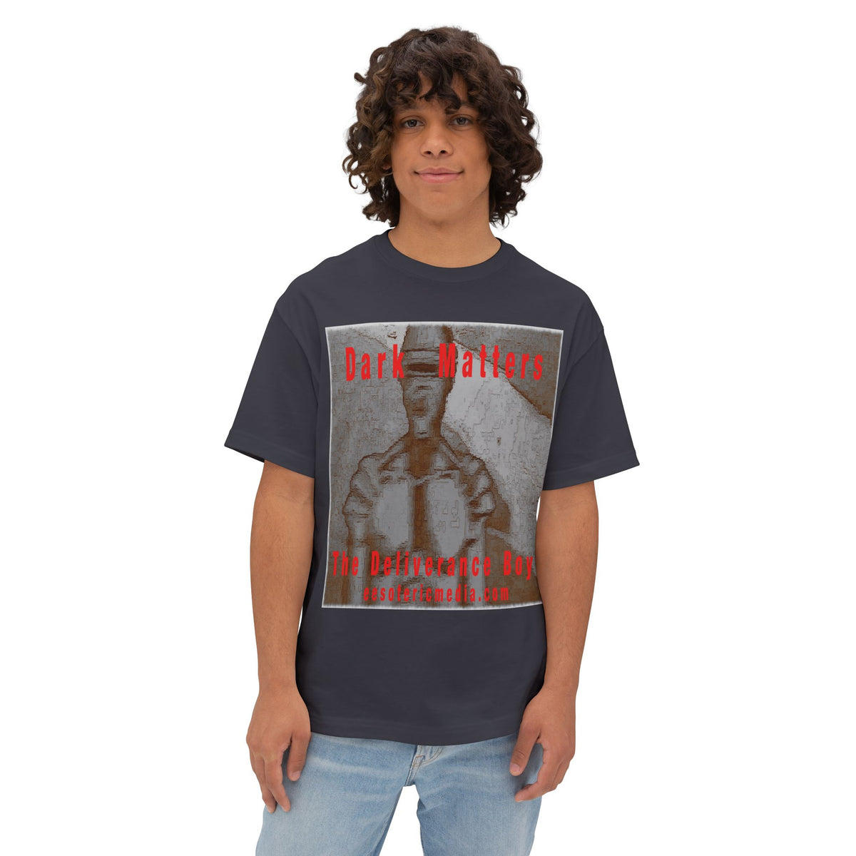 „Dark Matters“ (The Deliverance Boys) Retro-Sci-Fi-Roboter-Grafik-T-Shirt in Oversize-Passform