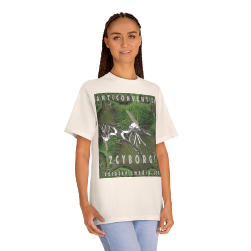 'Anticonvention' (7Cyborgs) Futuristic Chrome Dragonfly Graphic Classic Fit T-Shirt