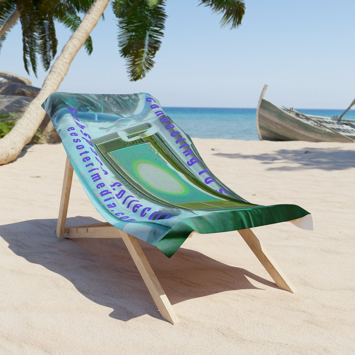 'Connecting To SubSpace' (SubSpace Collective) Retro Tech Graphic Print  Beach Towel 60"x30" (150cm x 75cm)