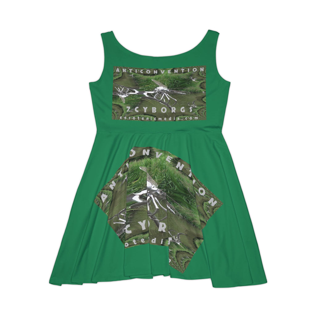 'Anticonvention' (7Cyborgs) Futuristic Dragonfly Sci fi Graphic Skater Dress
